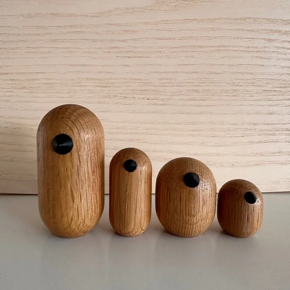 Normann Copenhagen Oak Little  Bird Set of 4 Minimalist Home Decor Danish Modern - Picture 2 of 6